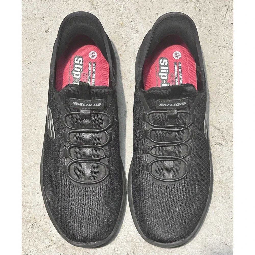 Skechers Hands Free Slip-ins Work Summits Colsin Men's 9 Black Shoes 200205